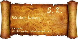 Sándor Kabos névjegykártya